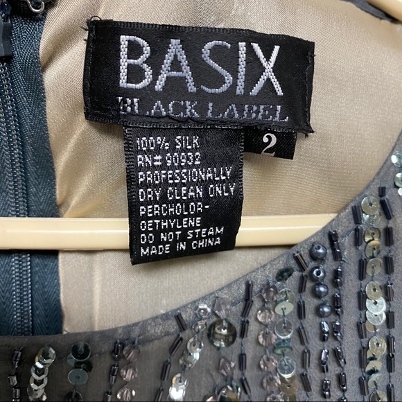 Basix | Black Label Silk Sequin Cocktail Dress 2 - Picture 6 of 13